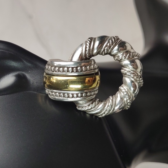 Brighton Two-Tone Door Knocker Earrings - Picture 2 of 6